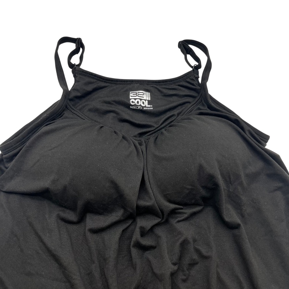 32 Degrees Cool Womens Black Cami Tank Top Built-in Padded Shelf Bra Size M